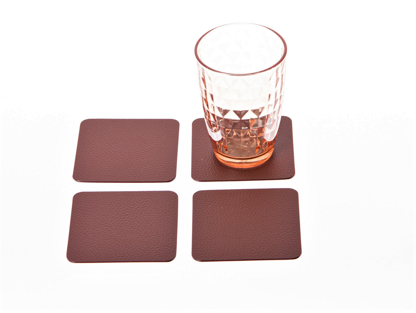 Coasters Set of 4, 6, 10 Recycled Leather Drink Coasters