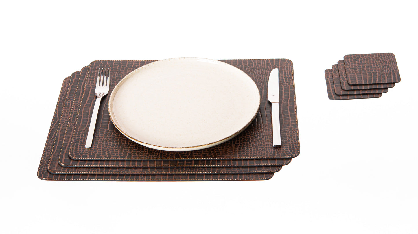 Rectangle Placemats Made of recycled leather 15.8''x11.88" - 40 x 30 cm
