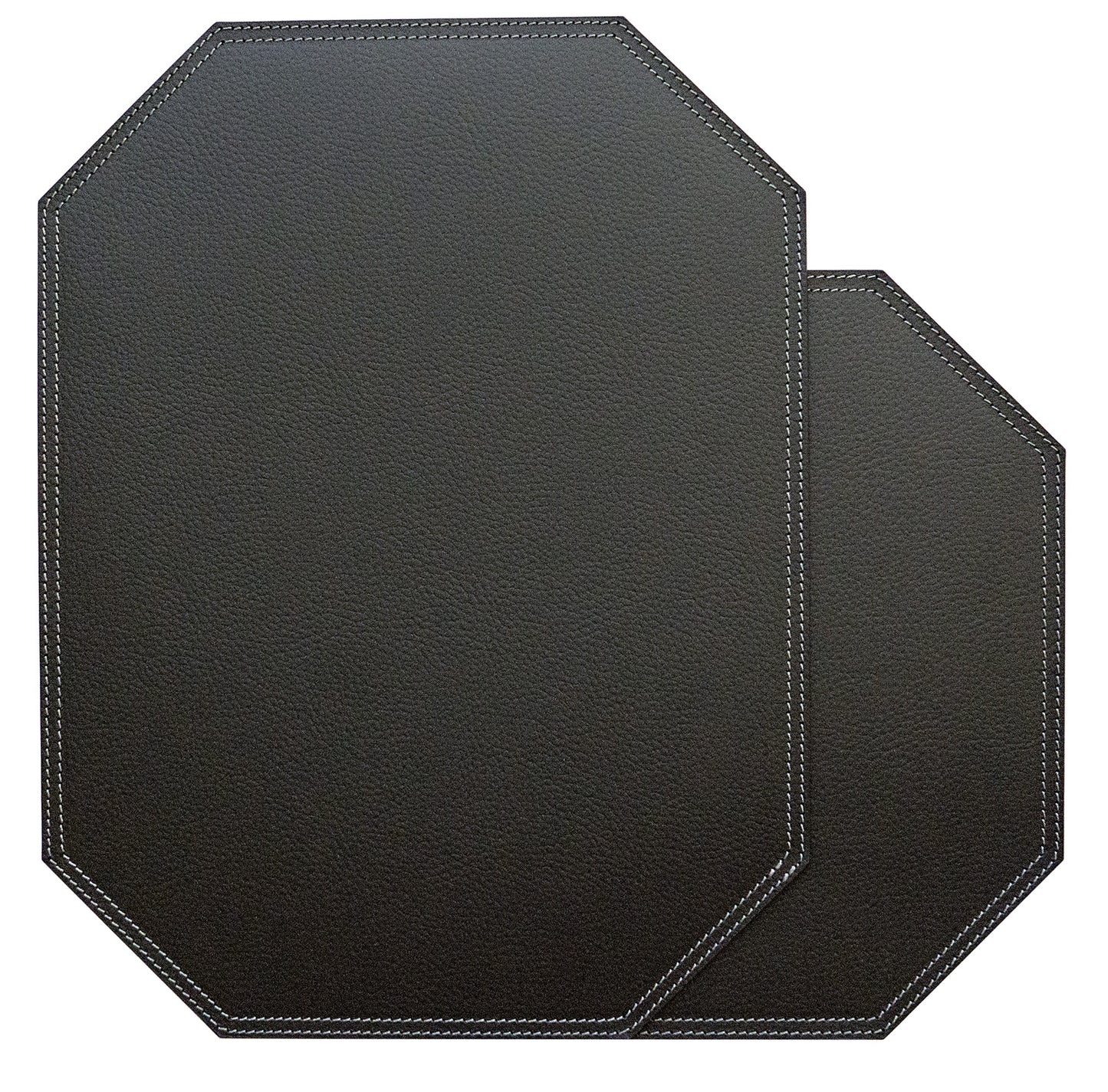 Octagon Placemats/ Table Mats / Made of recycled leather SIZE 15.8''x11.88" - 40 x 30 cm