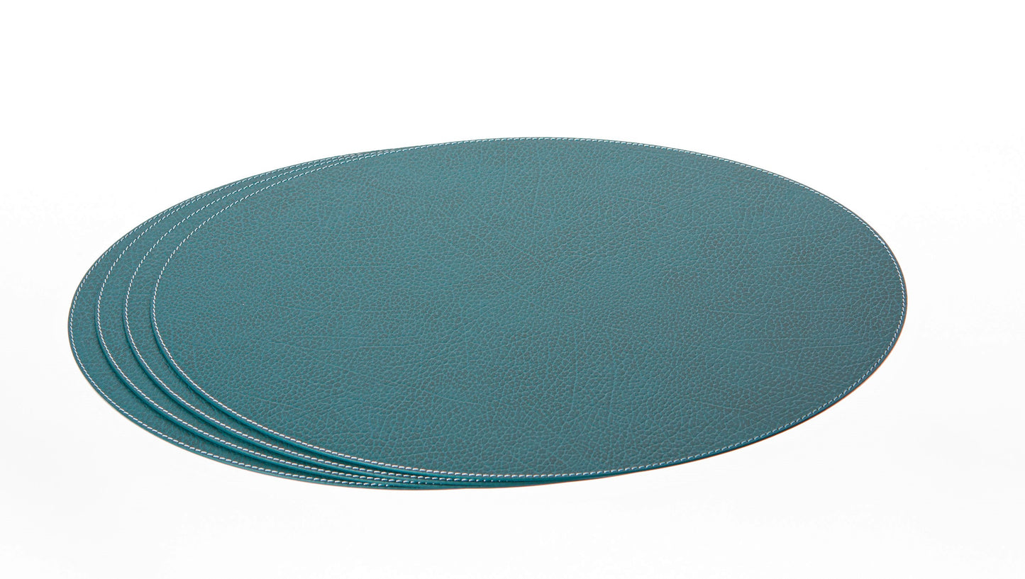 Oval Placemats 18''x 13''- 45.7 x 33 cm made of recycled leather