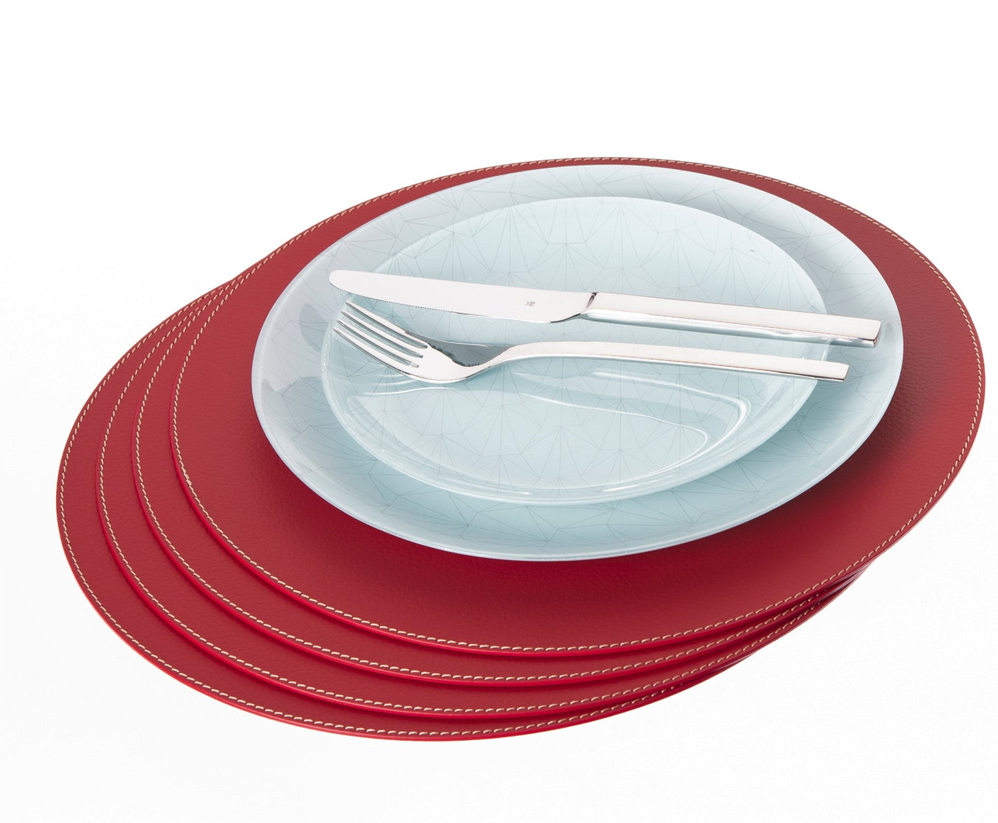 Round Placemats made of Recycled Leather Table mats 13'' / 33 cm