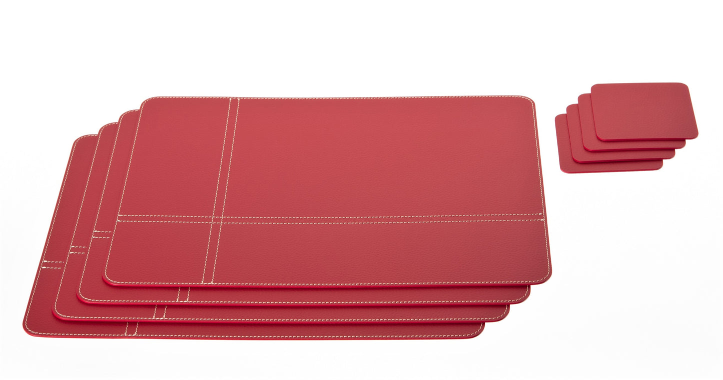 Rectangle Placemats Cross Stitching Made of Recycled Leather SIZE 15.8''x11.88" - 40 x 30 cm