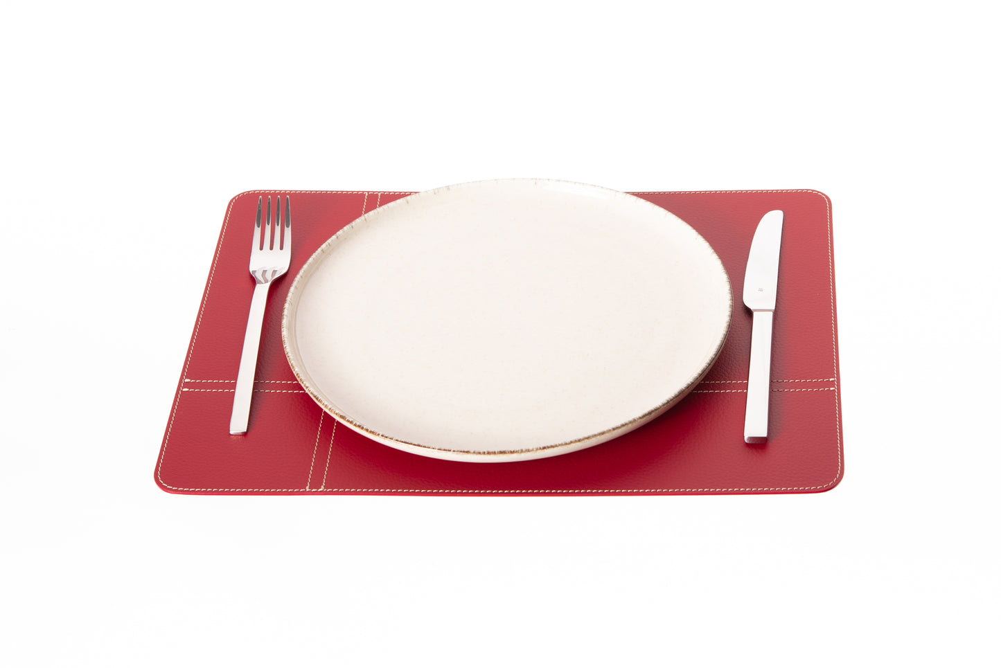 Rectangle Placemats Cross Stitching Made of Recycled Leather SIZE 15.8''x11.88" - 40 x 30 cm