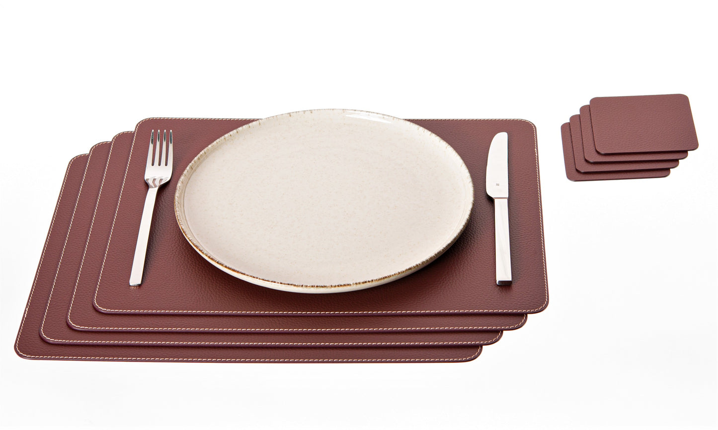 Rectangle Placemats 18''x 13''/ 45.7 x 33.03 cm made of Recycled Leather