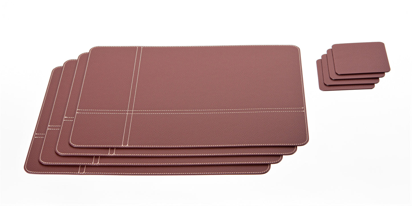 Rectangle Placemats Cross Stitching Made of Recycled Leather SIZE 15.8''x11.88" - 40 x 30 cm