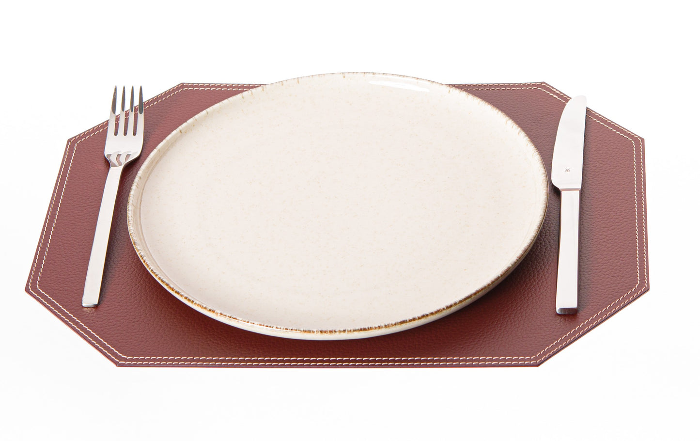 Octagon Placemats/ Table Mats / Made of recycled leather SIZE 15.8''x11.88" - 40 x 30 cm