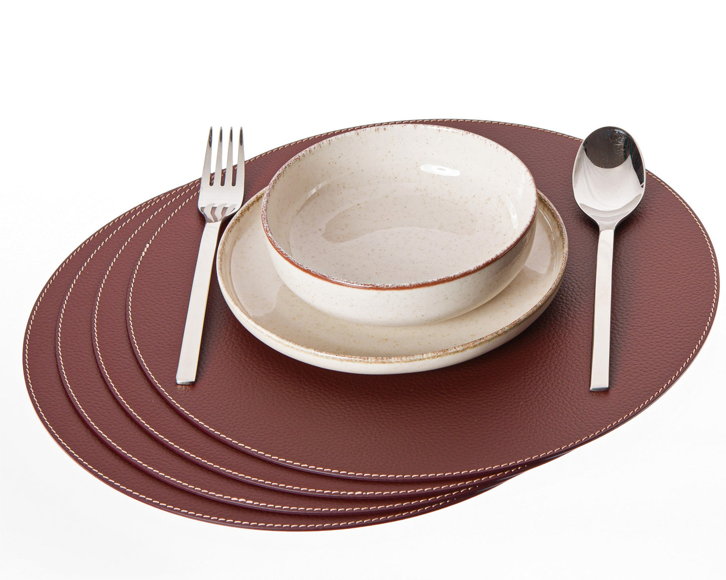 Round Placemats made of Recycled Leather Table mats 13'' / 33 cm