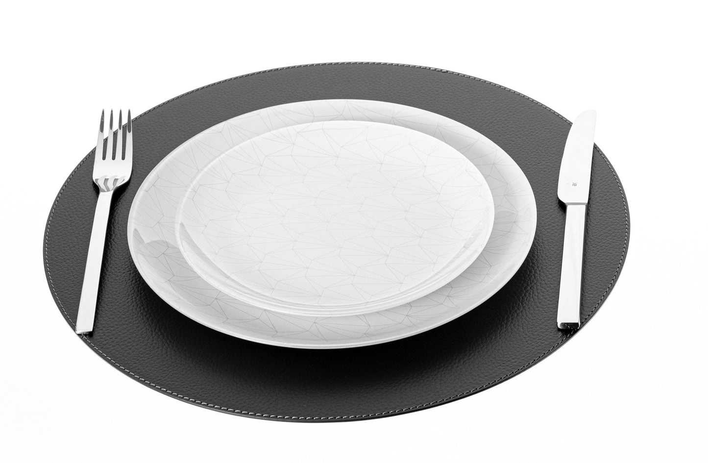 Round Placemats made of Recycled Leather Table mats 13'' / 33 cm