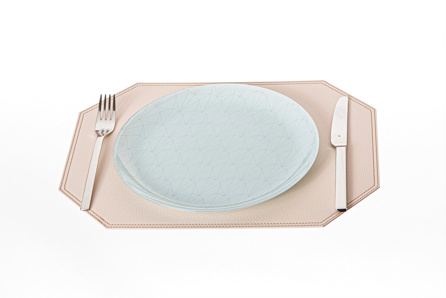 Octagon Placemats/ Table Mats / Made of recycled leather SIZE 15.8''x11.88" - 40 x 30 cm