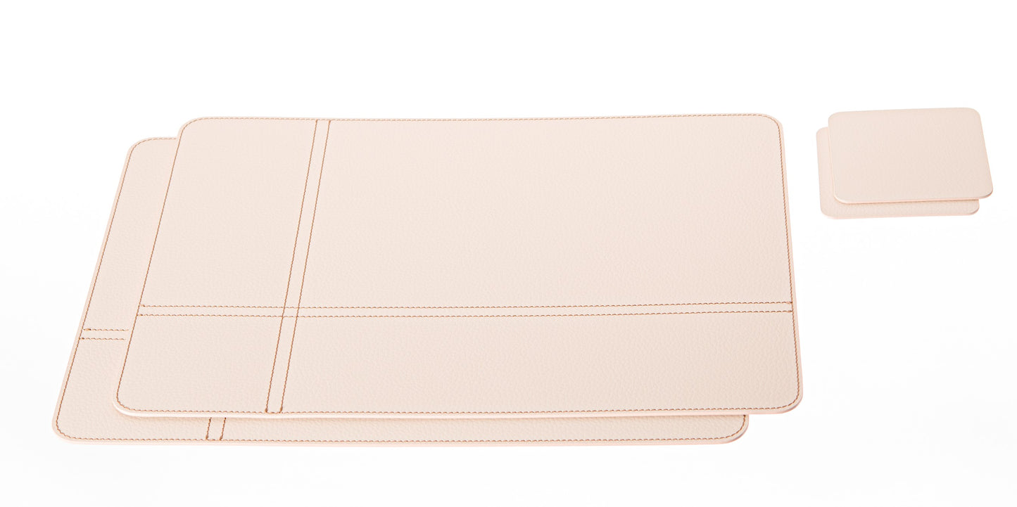 Rectangle Placemats Cross Stitching Made of Recycled Leather SIZE 15.8''x11.88" - 40 x 30 cm