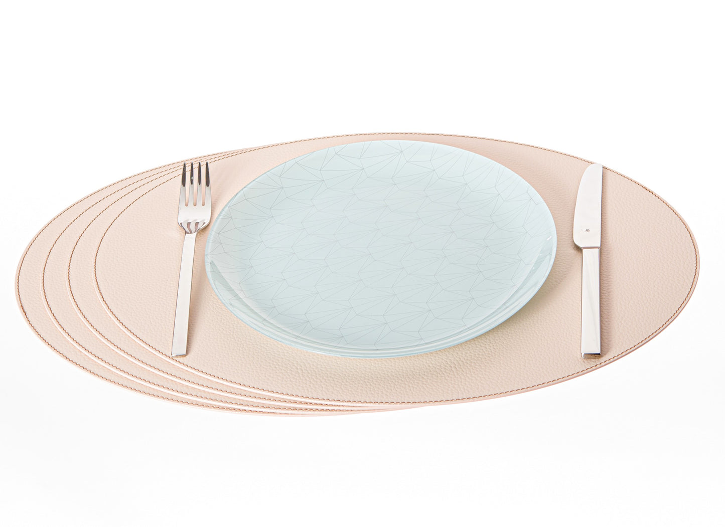 Oval Placemats 18''x 13''- 45.7 x 33 cm made of recycled leather