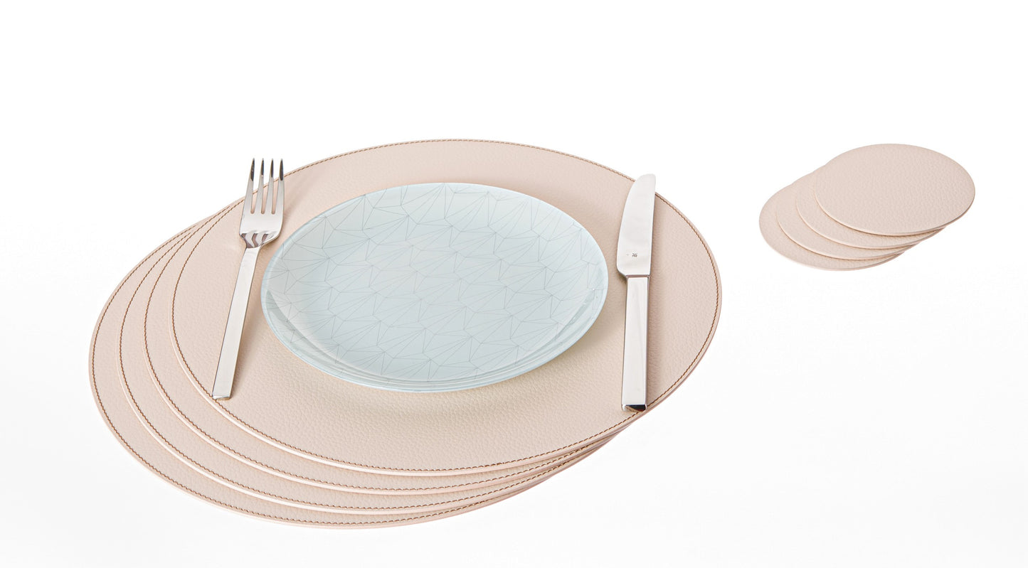 Round Placemats made of Recycled Leather Table mats 13'' / 33 cm