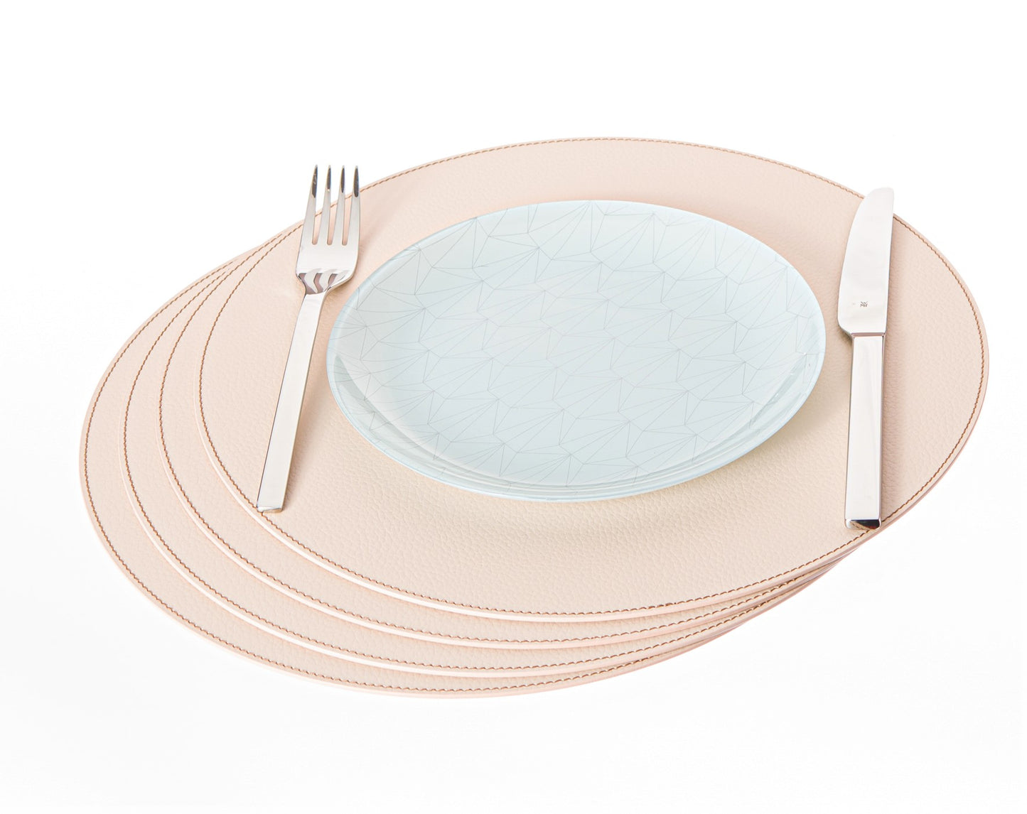 Round Placemats made of Recycled Leather Table mats 13'' / 33 cm