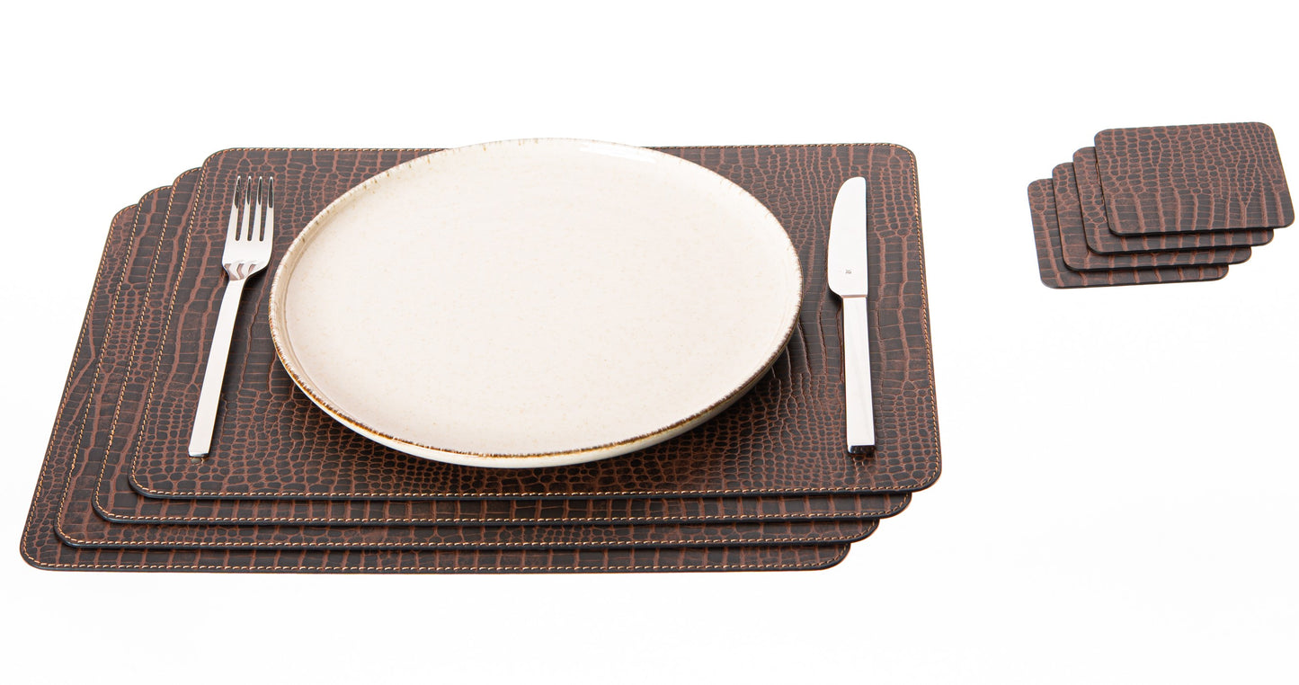 Rectangle Placemats Made of recycled leather 15.8''x11.88" - 40 x 30 cm