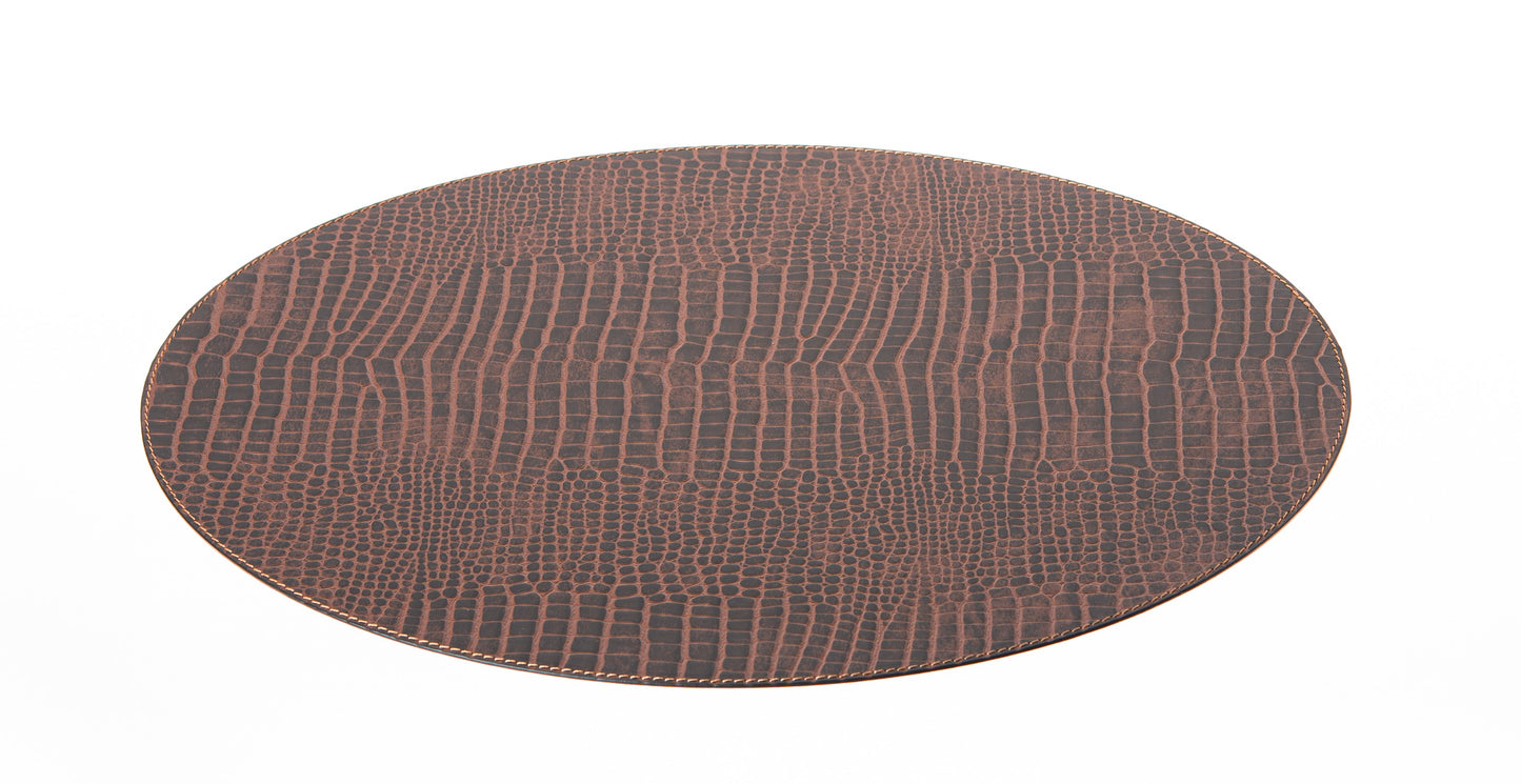 Oval Placemats 18''x 13''- 45.7 x 33 cm made of recycled leather