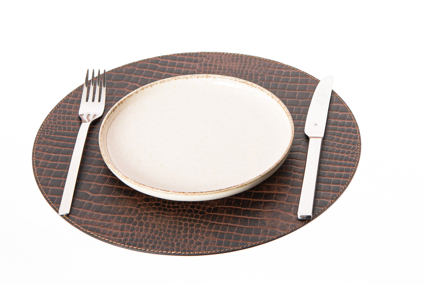 Round Placemats made of Recycled Leather Table mats 13'' / 33 cm
