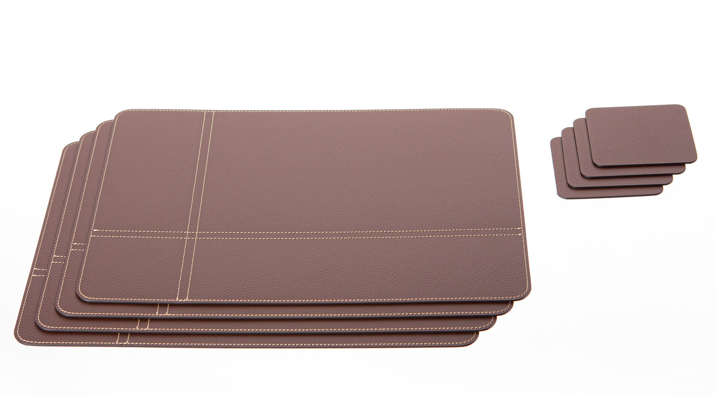Rectangle Placemats Cross Stitching Made of Recycled Leather SIZE 15.8''x11.88" - 40 x 30 cm