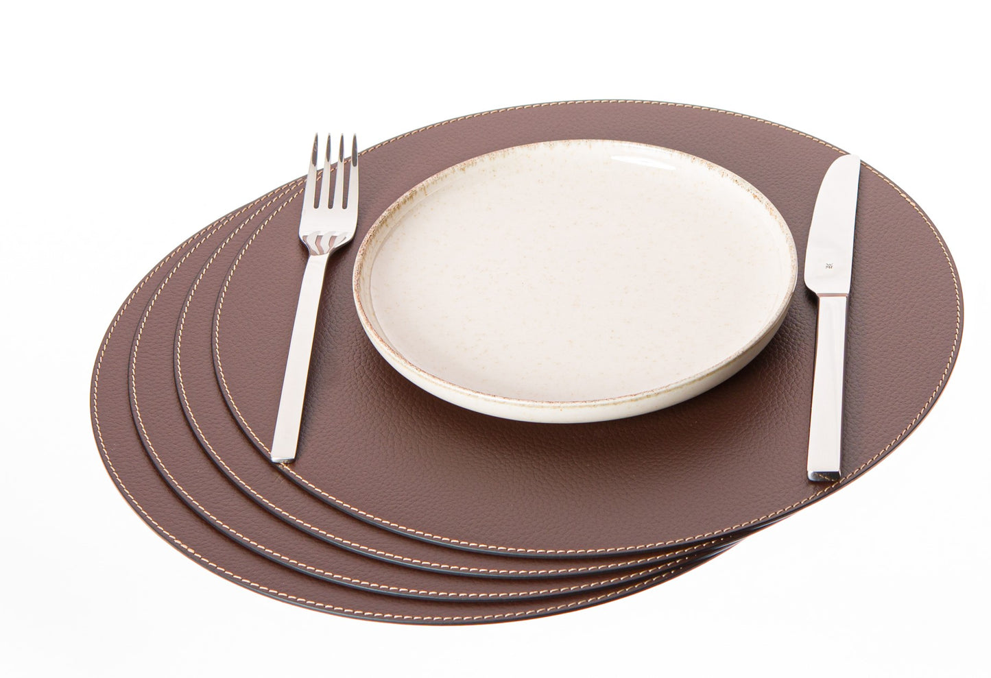 Round Placemats made of Recycled Leather Table mats 13'' / 33 cm