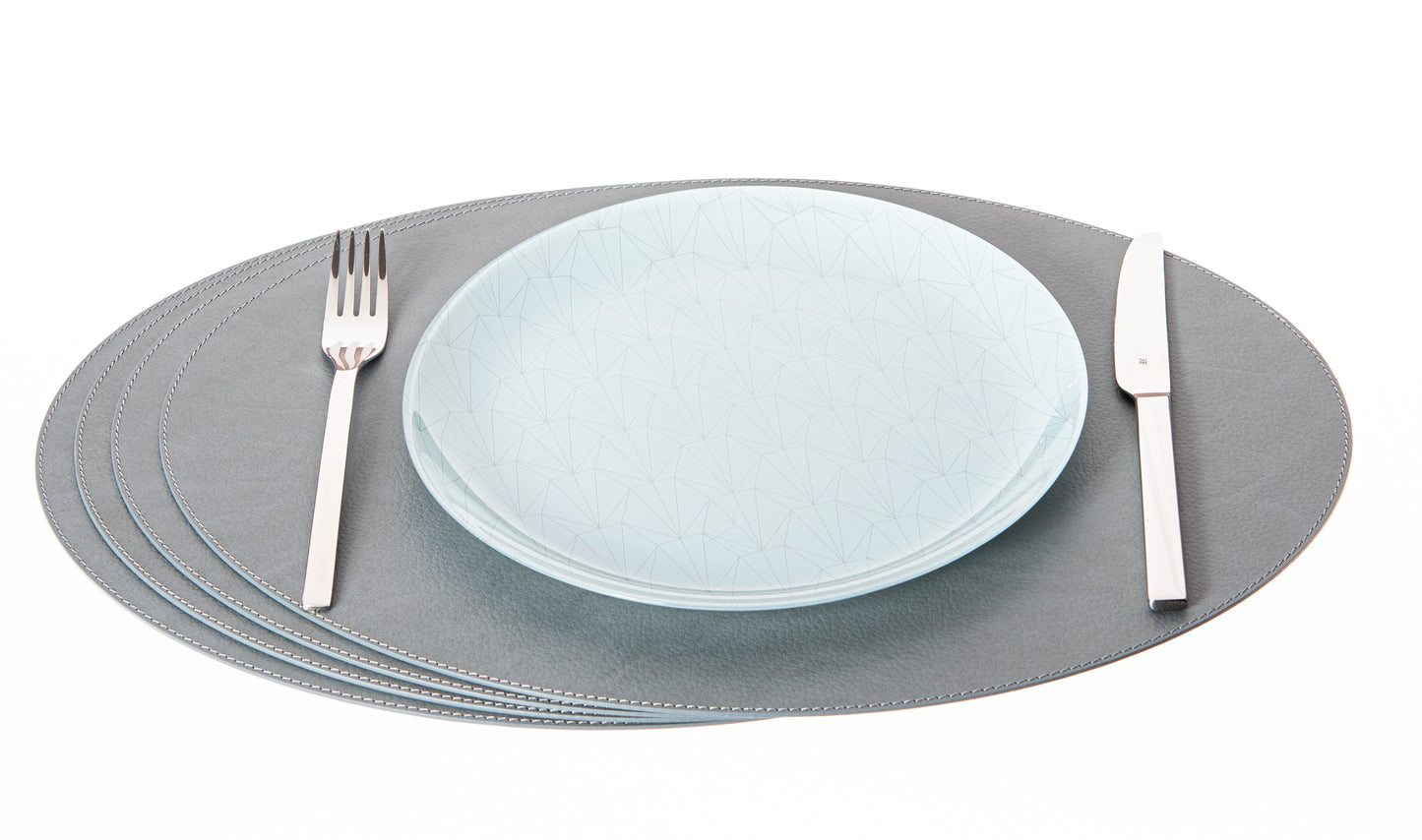Oval Placemats 18''x 13''- 45.7 x 33 cm made of recycled leather