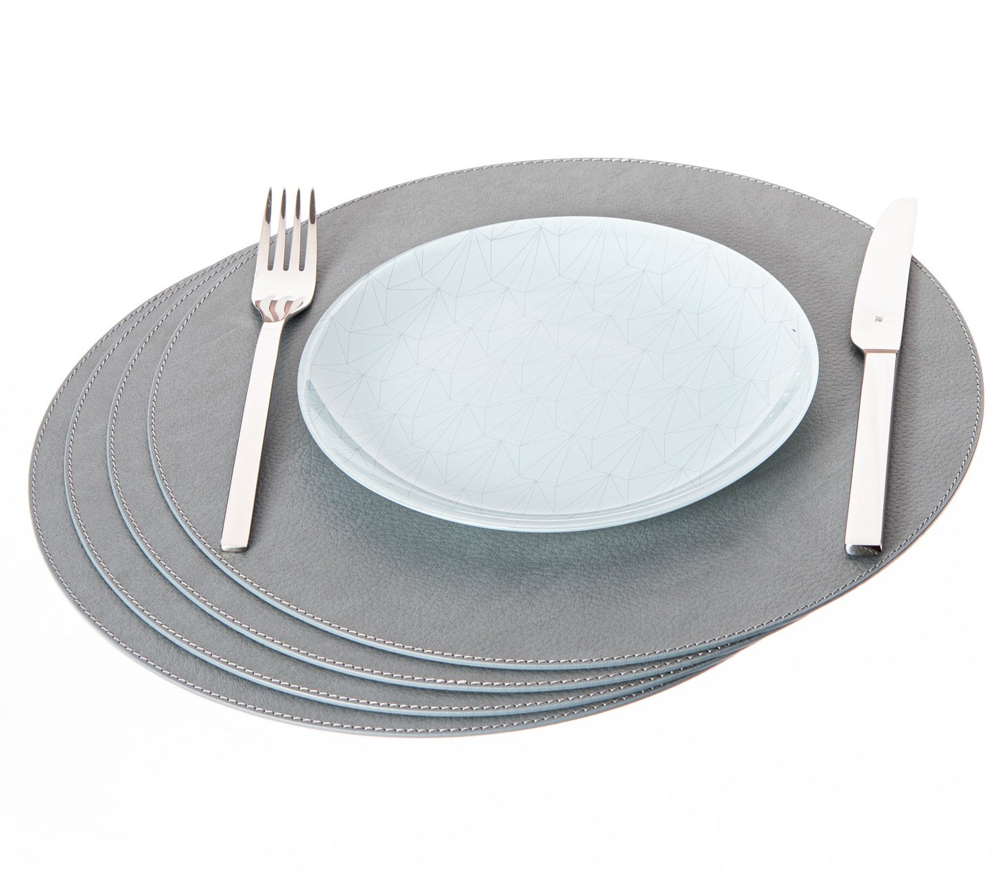 Round Placemats made of Recycled Leather Table mats 13'' / 33 cm