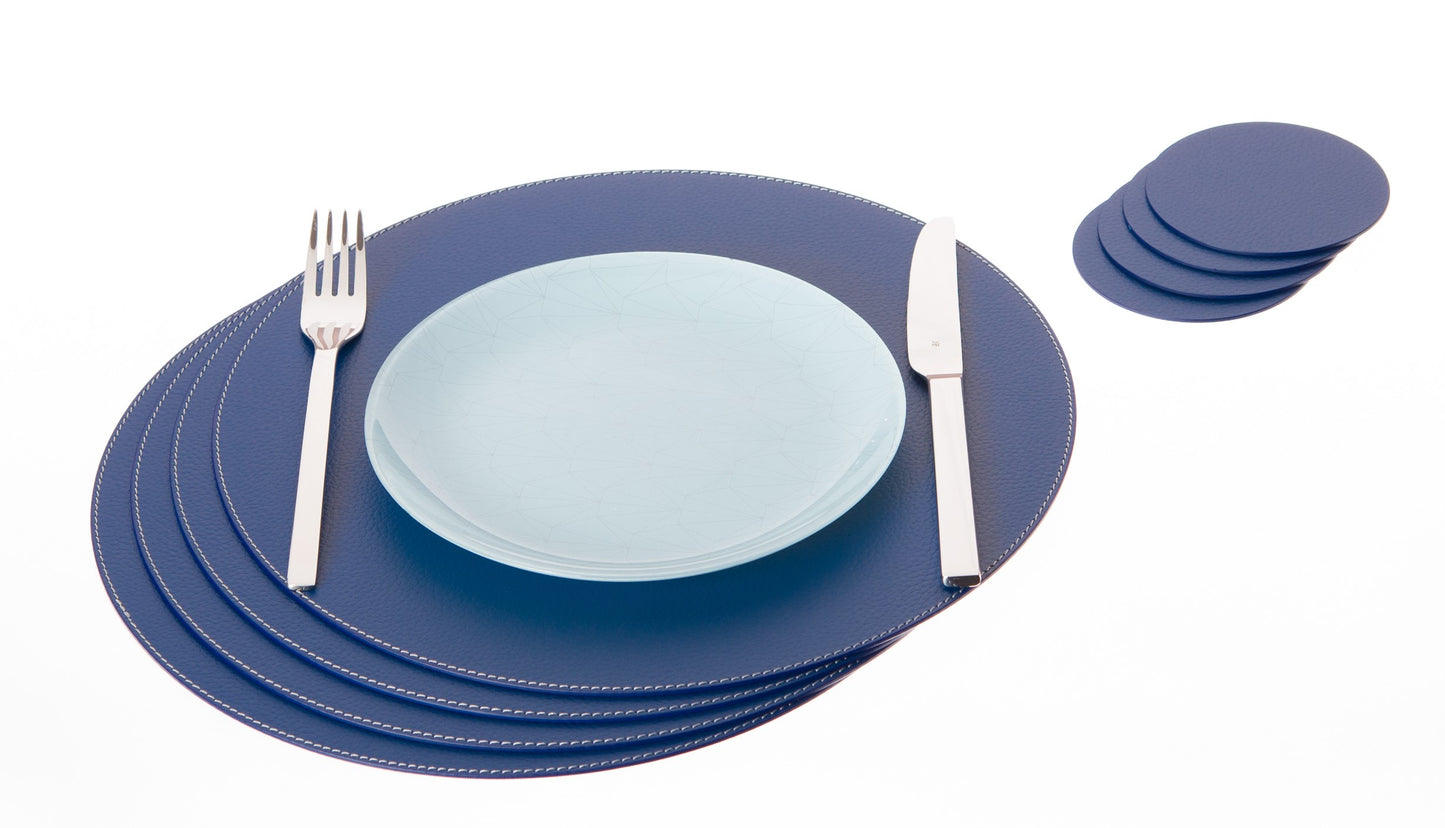 Round Placemats made of Recycled Leather Table mats 13'' / 33 cm