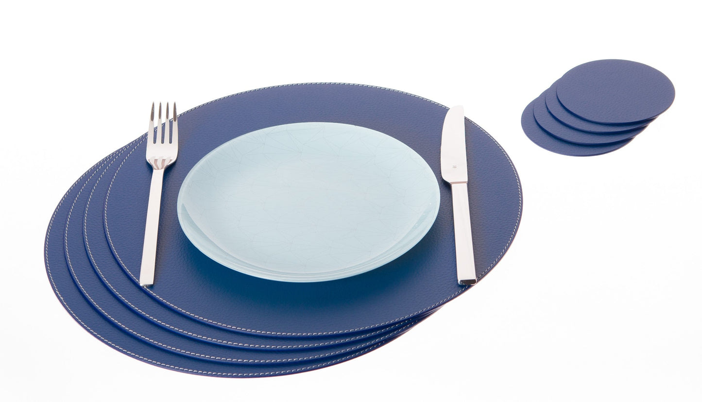 Round Placemats made of Recycled Leather Table mats 15'' / 38.10 cm