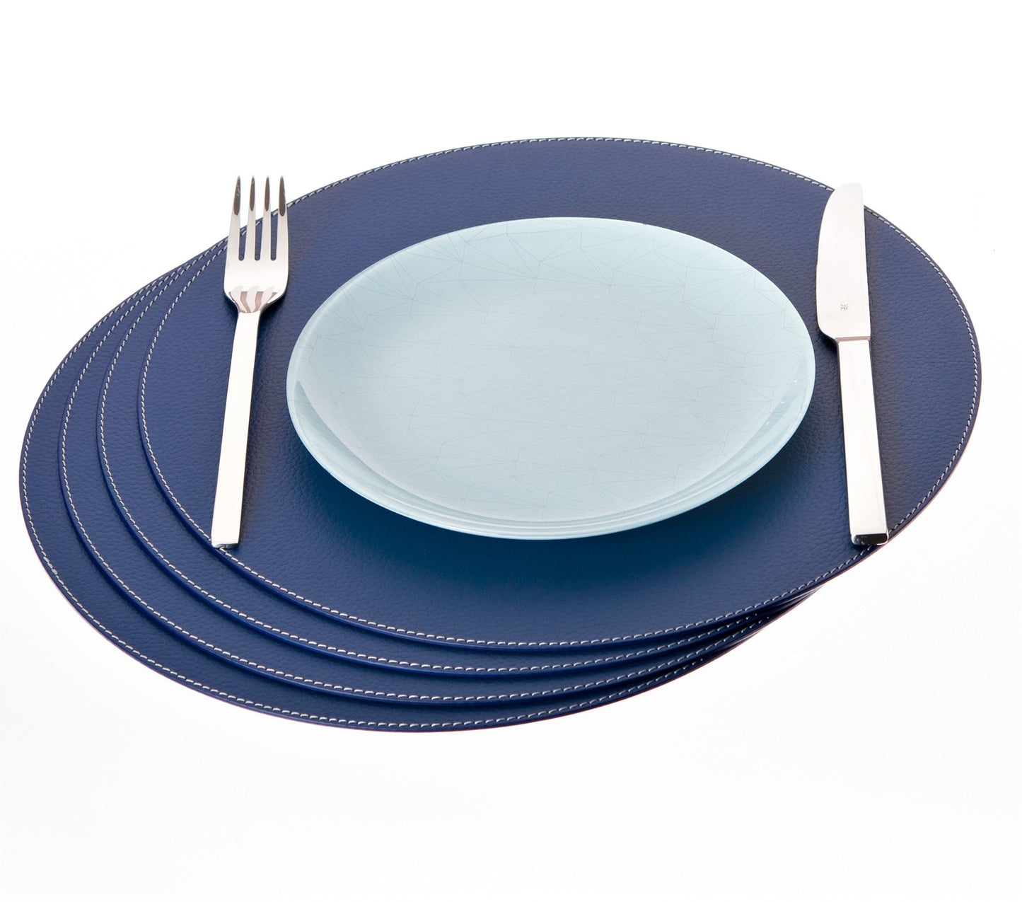 Round Placemats made of Recycled Leather Table mats 13'' / 33 cm