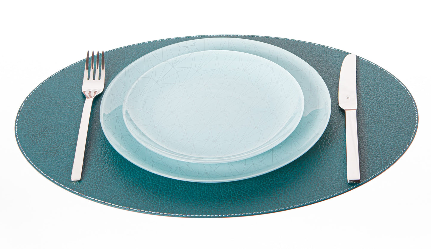 Oval Placemats 18''x 13''- 45.7 x 33 cm made of recycled leather