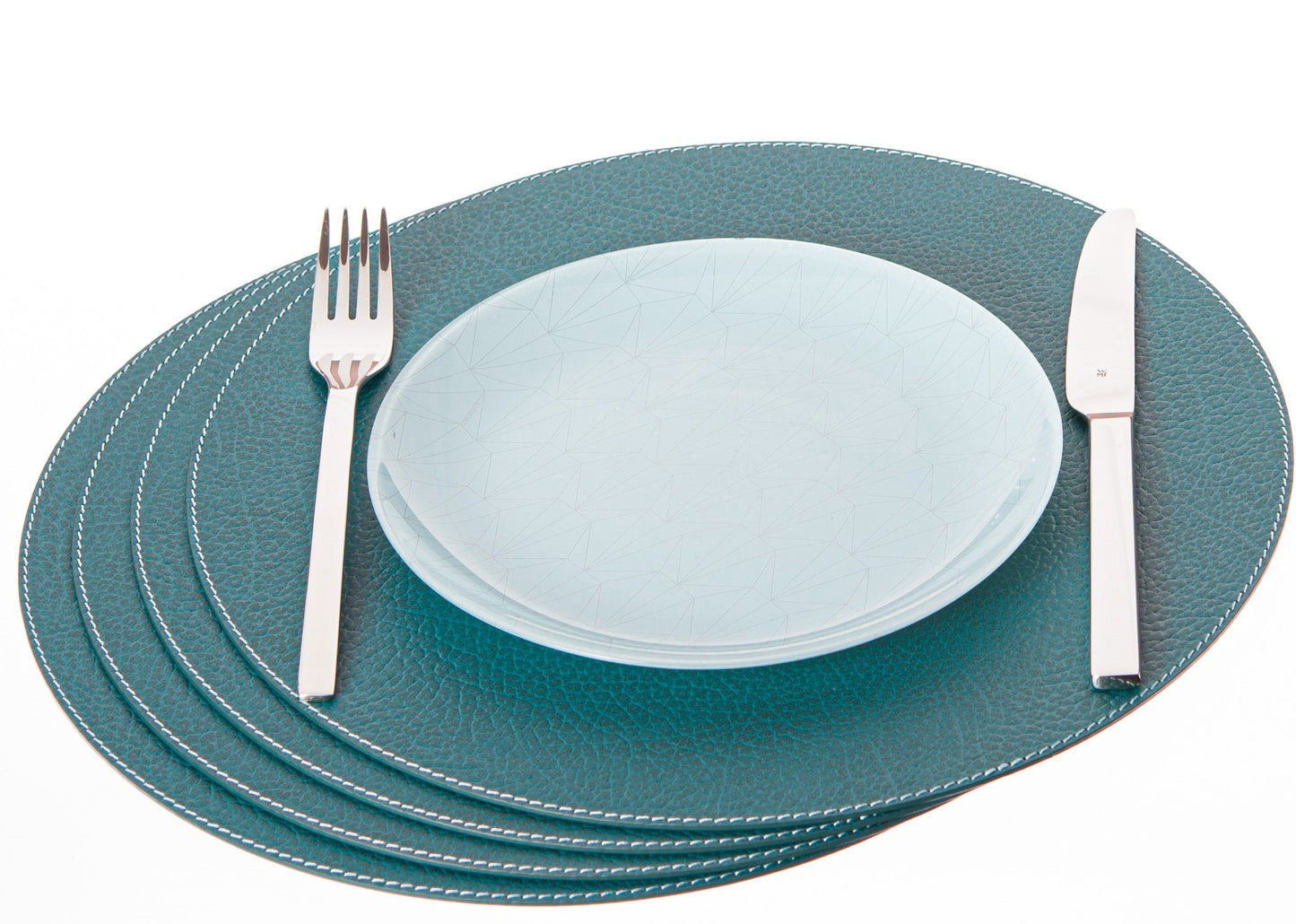Round Placemats made of Recycled Leather Table mats 13'' / 33 cm