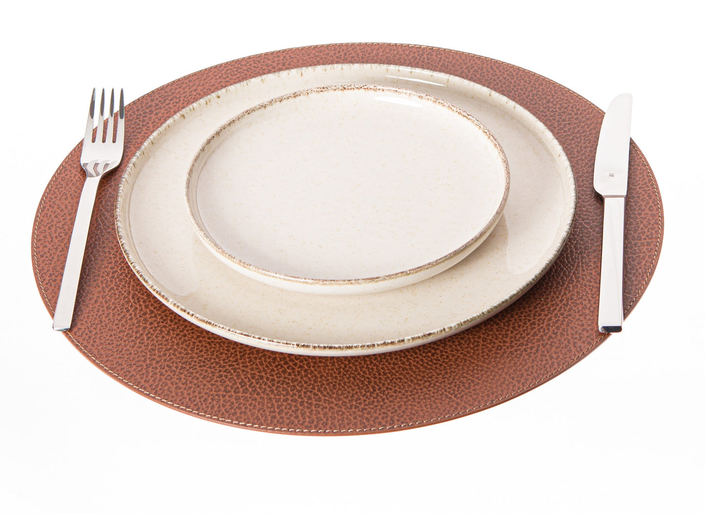 Round Placemats made of Recycled Leather Table mats 13'' / 33 cm