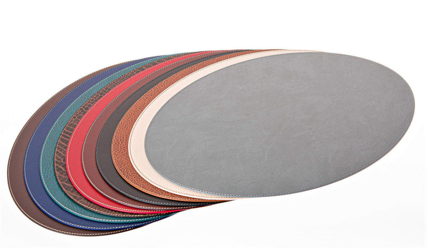 Oval Placemats 18''x 13''- 45.7 x 33 cm made of recycled leather