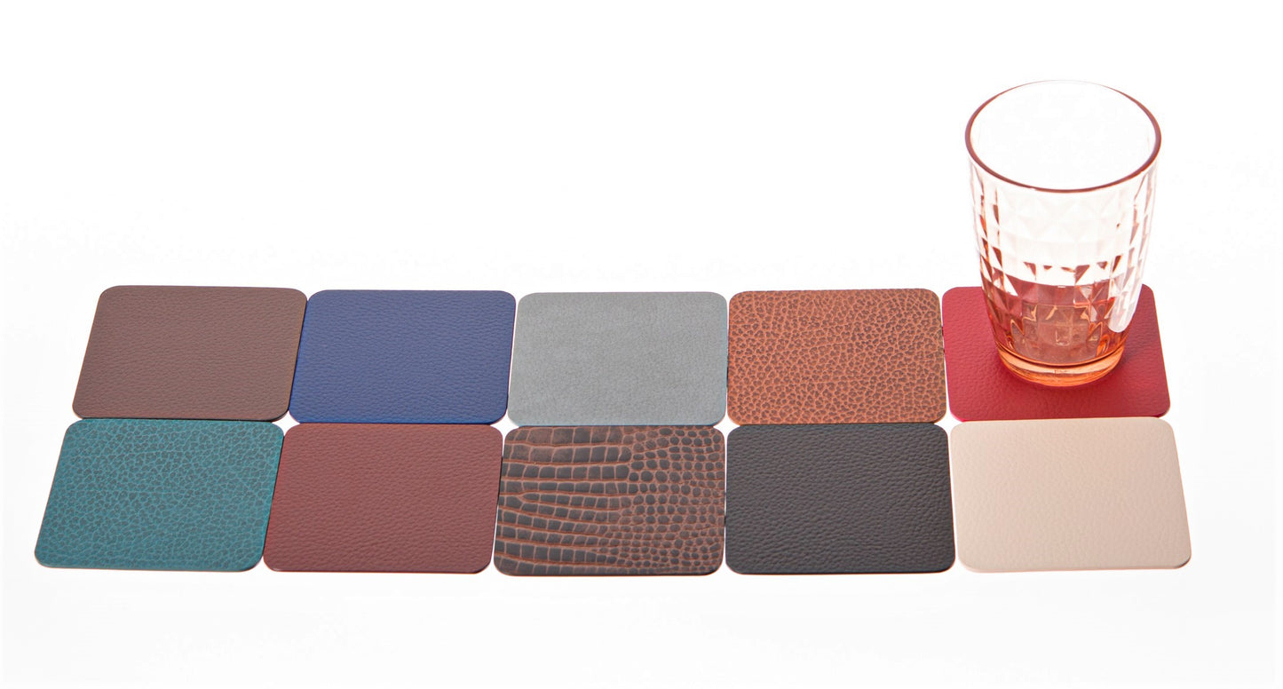 Coasters Set of 4, 6, 10 Recycled Leather Drink Coasters