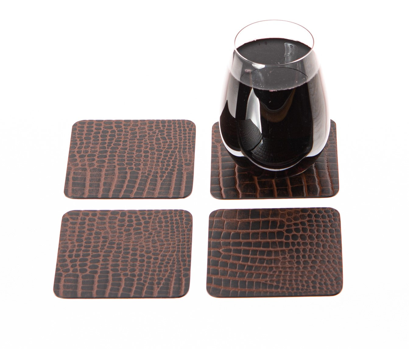 Coasters Set of 4, 6, 10 Recycled Leather Drink Coasters
