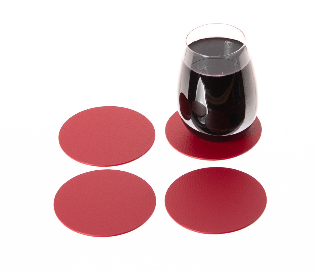 Round Coasters Set of 4, 6 or 10 Recycled Leather Drink coasters
