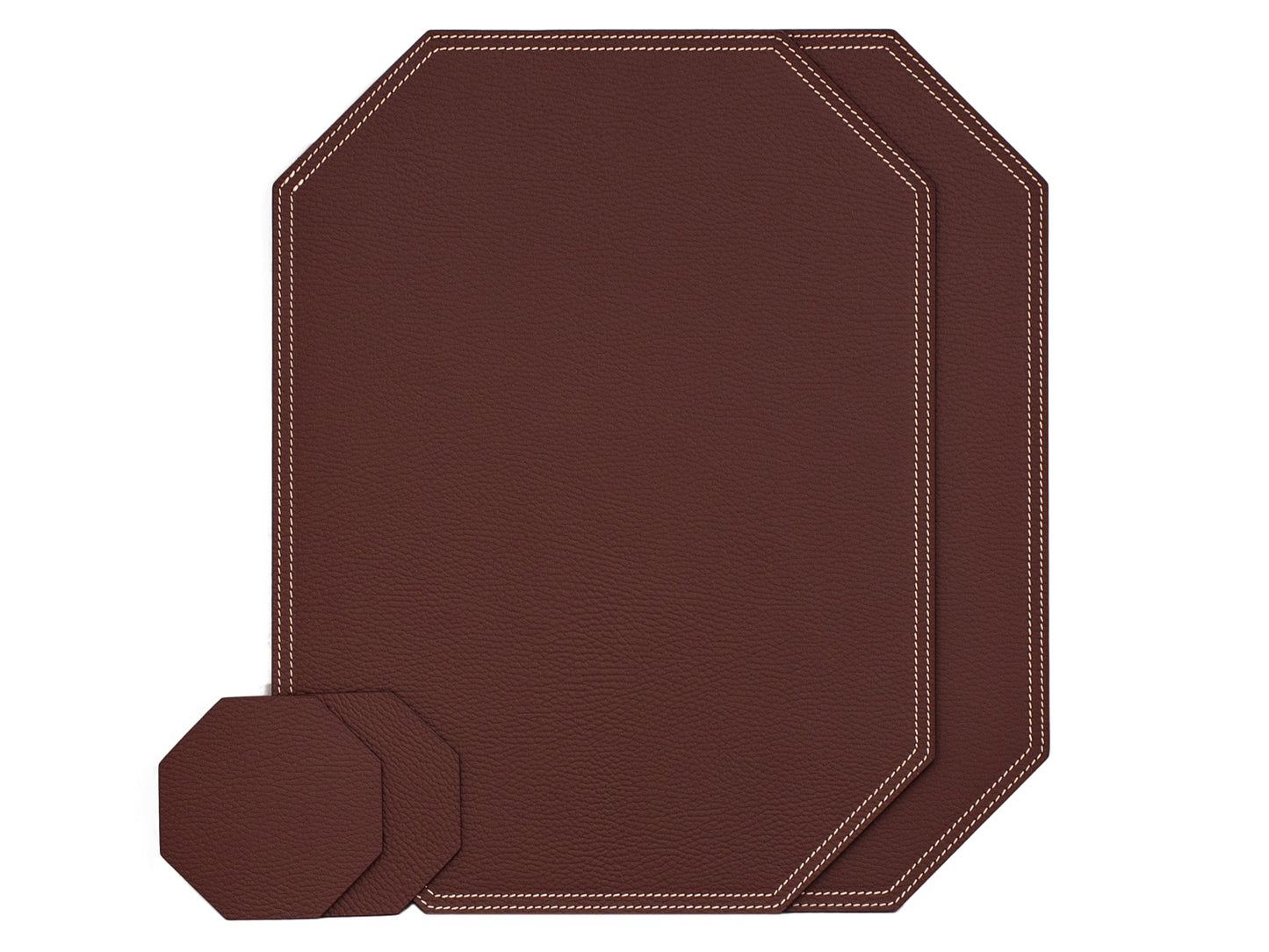 Octagon Placemats/ Table Mats / Made of recycled leather SIZE 15.8''x11.88" - 40 x 30 cm