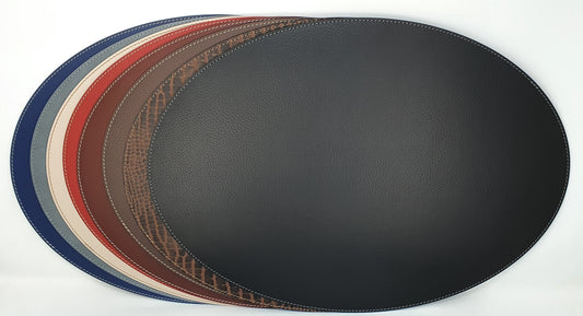 Oval Placemats 18''x 13''- 45.7 x 33 cm made of recycled leather