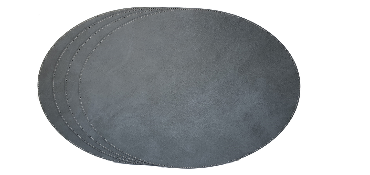 Oval Placemats 18''x 13''- 45.7 x 33 cm made of recycled leather