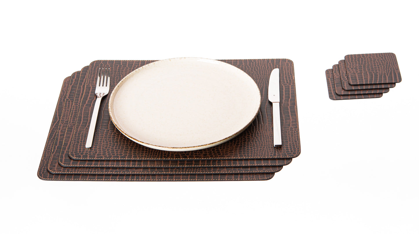 Rectangle Placemats  Made of recycled leather  15.8''x11.88" - 40 x 30 cm