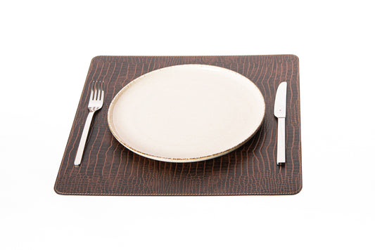 Square Placemats / Recycled Leather Table mats 15.75 '' or 40 cm  / Table  place mats and coasters / Dining table sets / Table placemats