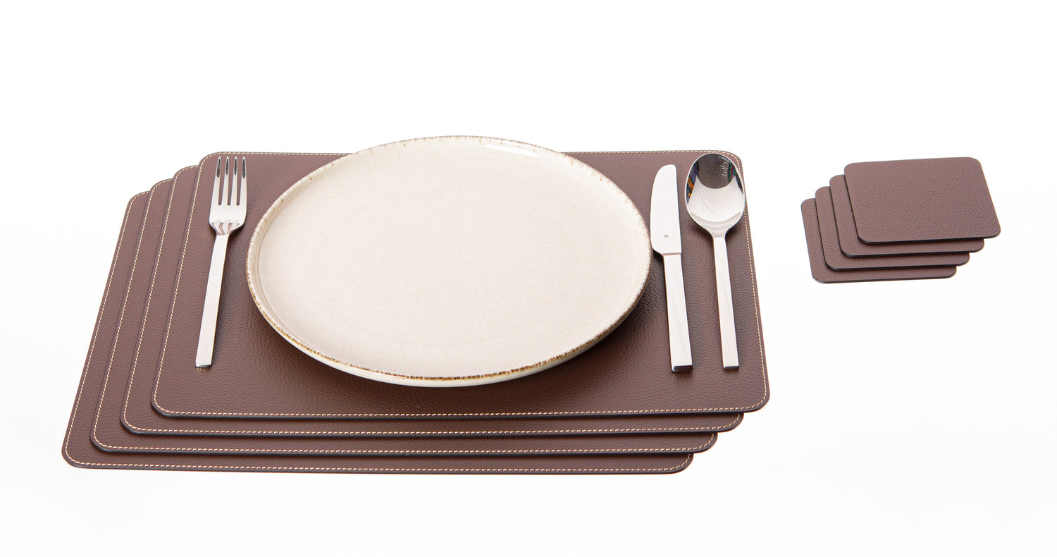 Recycled Leather Placemats / Small Size / 15.8 X 