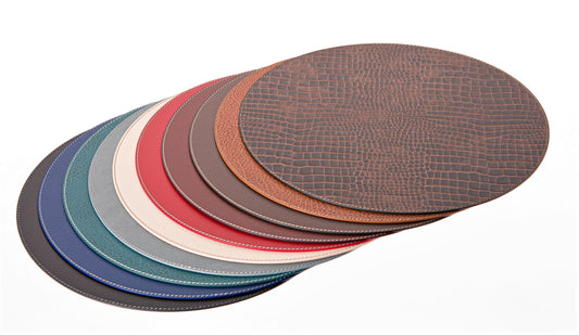Round Placemats made of Recycled Leather Table mats 15'' / 38.10 cm