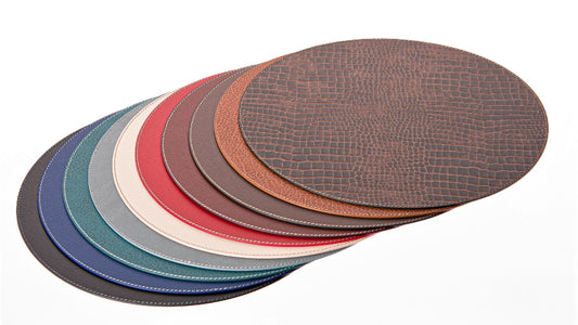 Round Placemats made of Recycled Leather Table mats 15'' / 38.10 cm