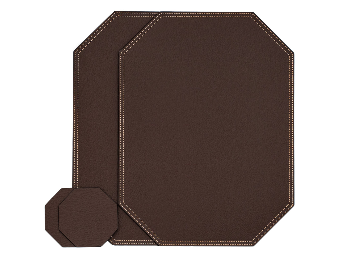 Octagon Placemats/ Table Mats / Made of recycled leather  SIZE 15.8''x11.88" - 40 x 30 cm