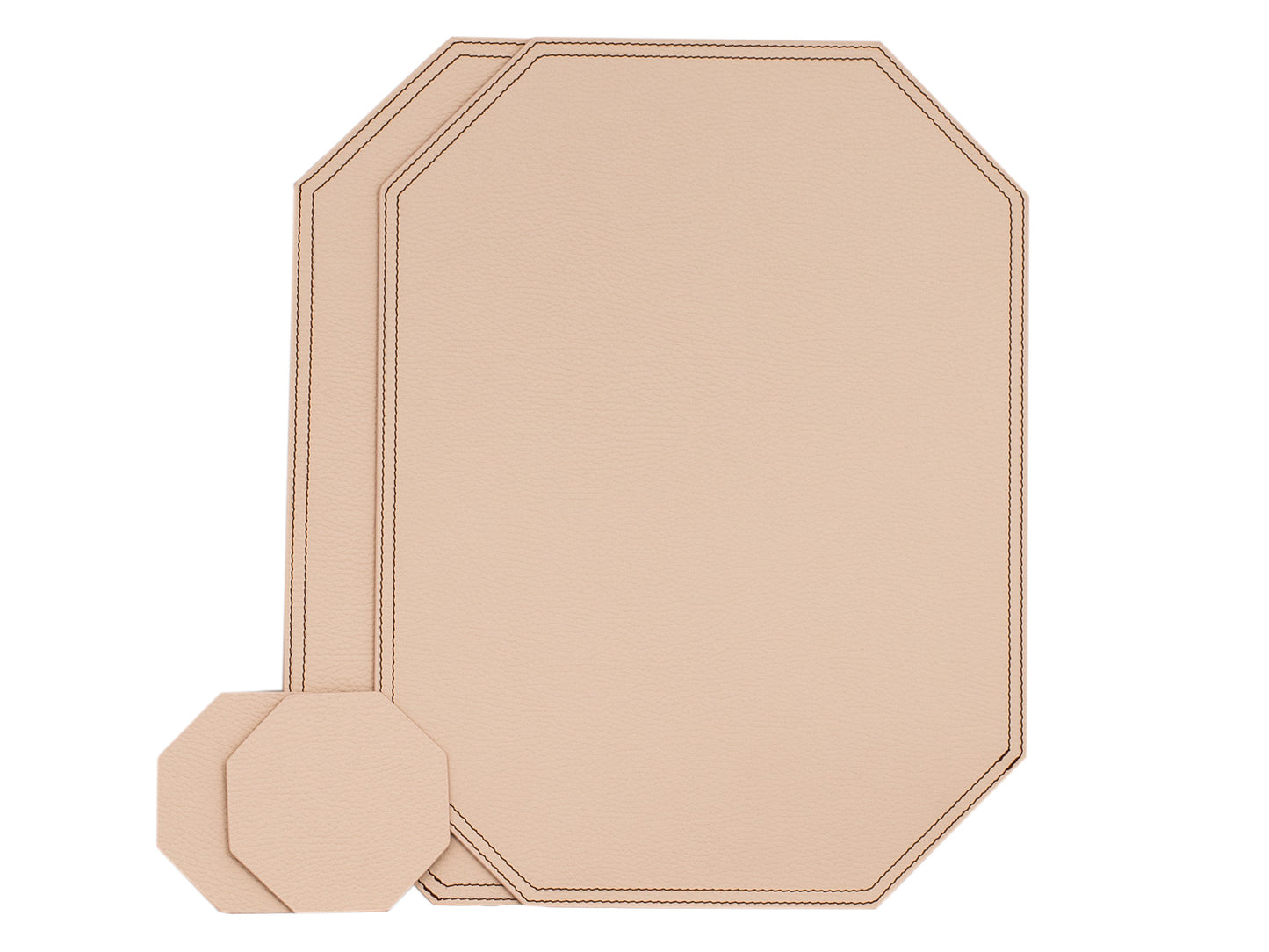 Octagon Placemats/ Table Mats / Made of recycled leather  SIZE 15.8''x11.88" - 40 x 30 cm