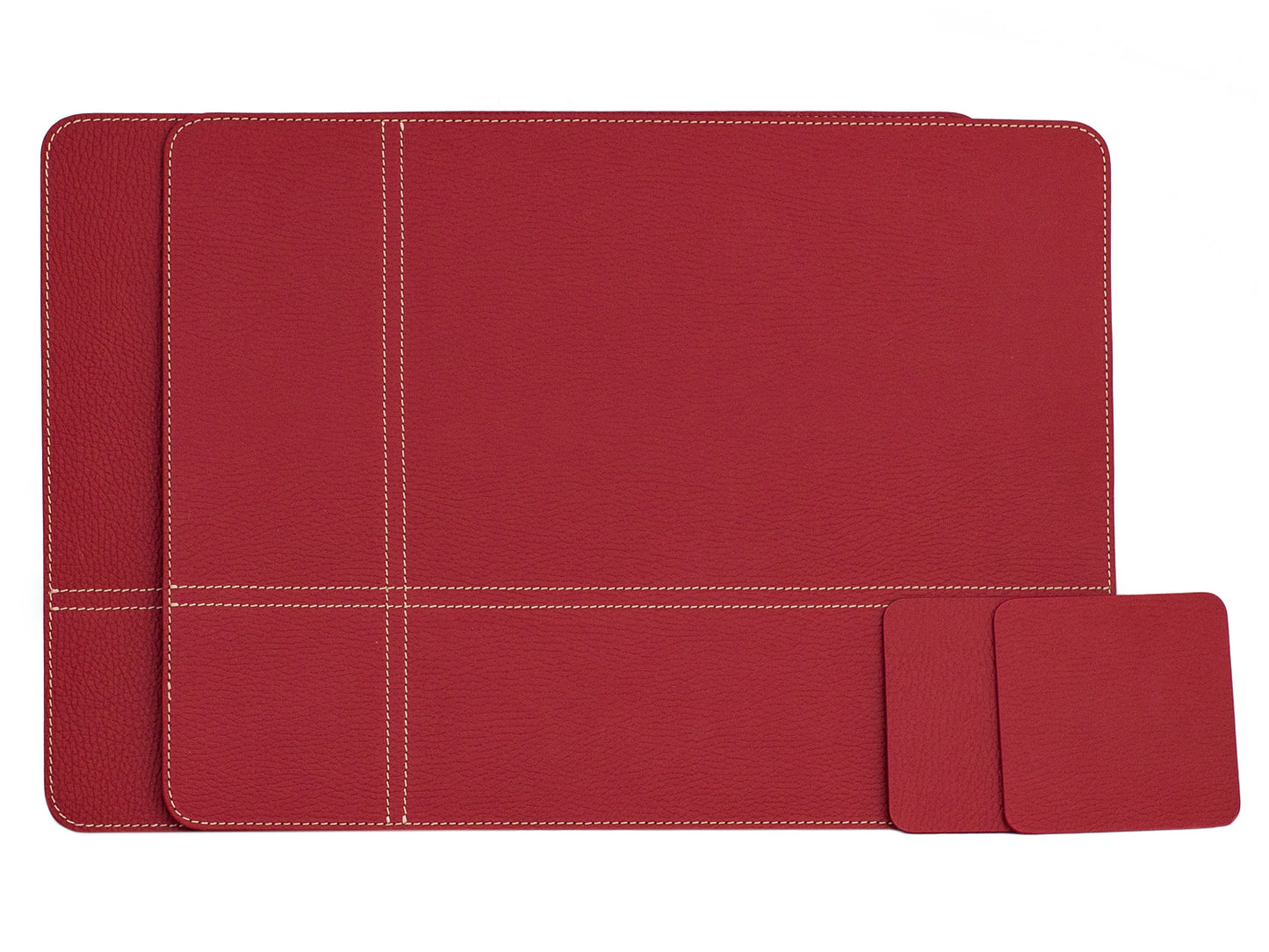 Rectangle Placemats Cross Stitching Made of Recycled Leather  SIZE 15.8''x11.88" - 40 x 30 cm