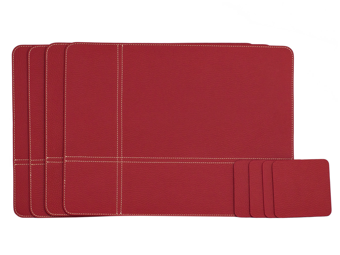 Rectangle Placemats Cross Stitching Made of Recycled Leather  SIZE 15.8''x11.88" - 40 x 30 cm