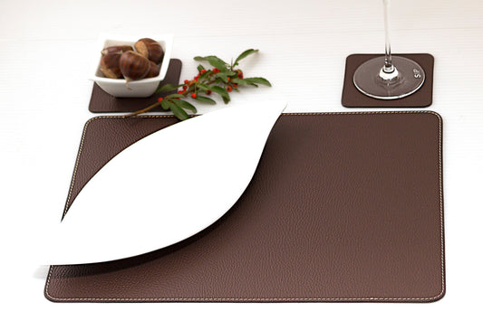 Rectangle Placemats 18''x 13''/ 45.7 x 33.03 cm made of Recycled Leather